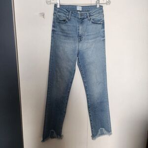 Jonathan Simkhai Women's Blue skinny Jeans Frayed Hem High Rise Stretch 26